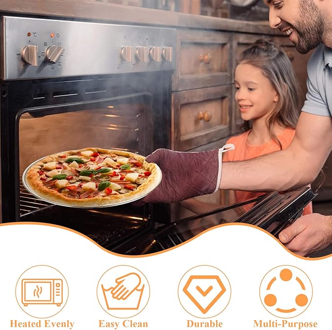 8 Pack Stainless Steel Pizza Pan 12 Inch Pizza Pan Set Round Pizza Pans for Oven Personal Pizza Pans Metal Pizza Plates Platter Pizza Baking Sheet Pizza Sheet Pizza Tray for Serving Cooking