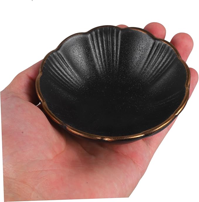 Unique Design Ceramic Plate Black Mini Bowl for Appetizers Salad Sauce for Catering Restaurant