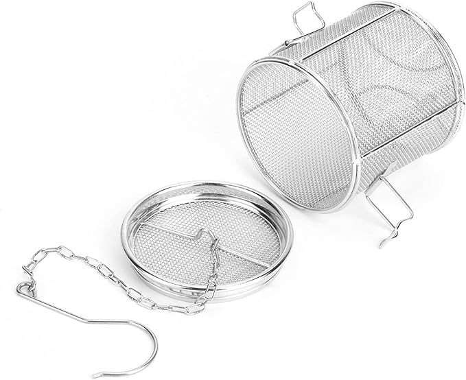 Mesh Tea Ball, Stainless Steel Tea Infuser Strainers Reusable Tea Filter Bags Diffusers with Chain Hook and Lid (10 * 10cm)