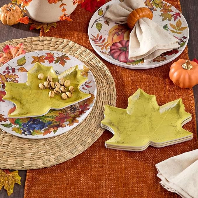 Set of 4 Appetizer Plates - Fall Leaves
