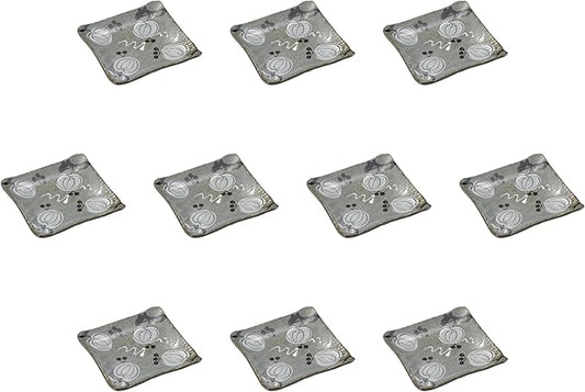 Set of 10, Yamakikai Square Appetizer Plate, 7.1 x 7.1 x 1.0 inches (18 x 18 x 2.5 cm), Square Plate, Medium, Setomonohonpo
