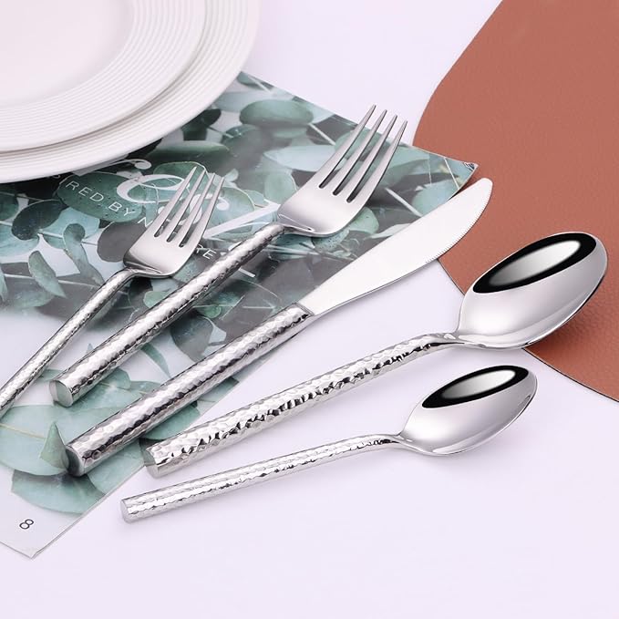 Stainless Steel Flatware serving set,Home Kitchen Eating Tableware Set,Dishwasher Safe,For Home Kitchen Restaurant Hote 5/20/30 Piece 304 Stainless Steel Western Food Knife, Fork And Spoon Set High-en