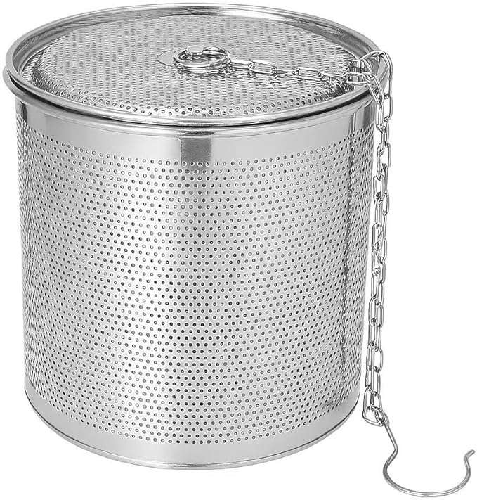 Stainless Steel Seasoning Strainer | Large Capacity Tea Mesh Tea Infuser Strainer with Extended Chain for Cooking Seasoning Filter
