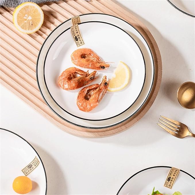 Sauce dish,Porcelain Appetizer Dishes Set of 4, Snack 7 inch White Ceramics Plates for Sides Pasta Kitchen Soup Ceramic Serving Bowls