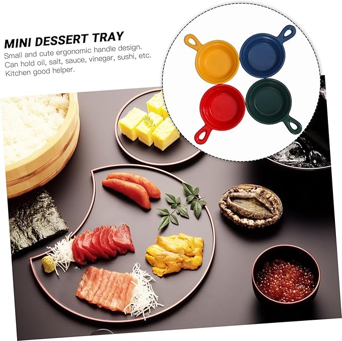 Alipis 4pcs Japanese Style Appetizer Plates Creative Ceramic Snack Holders for Dipping Sauce Versatile Condiment Containers Dessert Trays for Home Restaurant Use