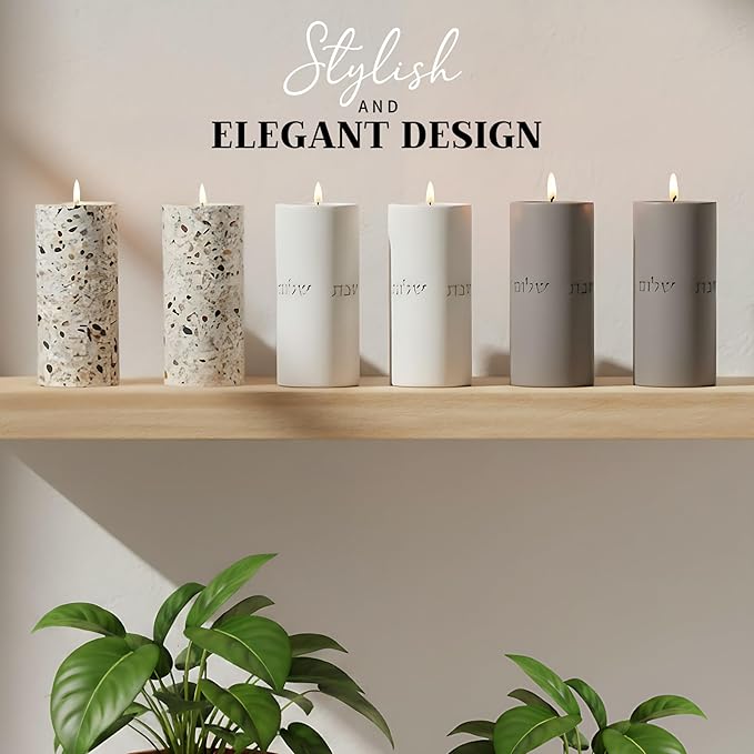 Suri Shabbat Candle Holder – Elegant Jewish Candlesticks for Shabbat & Holiday Lighting, Modern Metal Design, Decorative Candle Holders for Home & Gift Use (Pink)