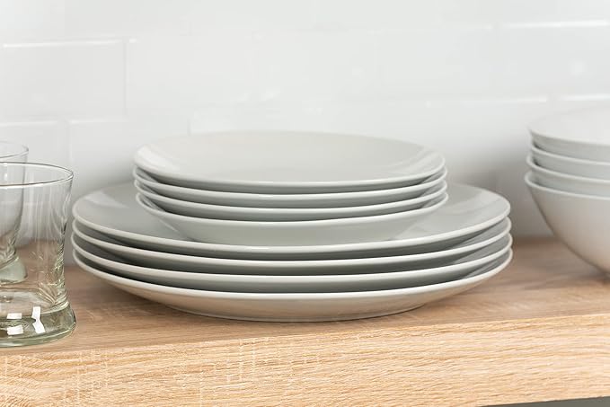 10 Strawberry Street Simply Coupe Dinnerware Set, White, Service for 4 ( 12 Piece)