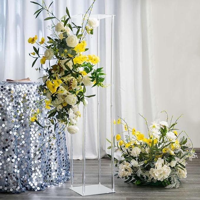 Efavormart 48" Clear Acrylic Flower Stand, Decorative Vase Table Centerpiece