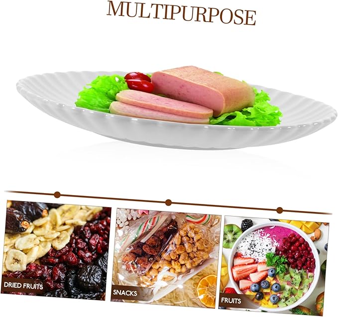 ABOOFAN Chrysanthemum Shaped Ceramic Dessert Tray Elegant Matte Snack Plate for Home Kitchen Tableware for Serving Cakes Sushi and Appetizers White