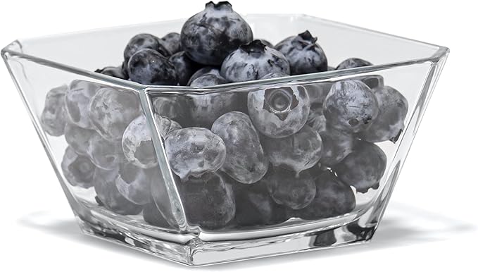 Red Co. London 10.25 Oz Tapered Clear Glass Mini Serving Bowl Set of 6 for Desserts, Snacks, Sauces