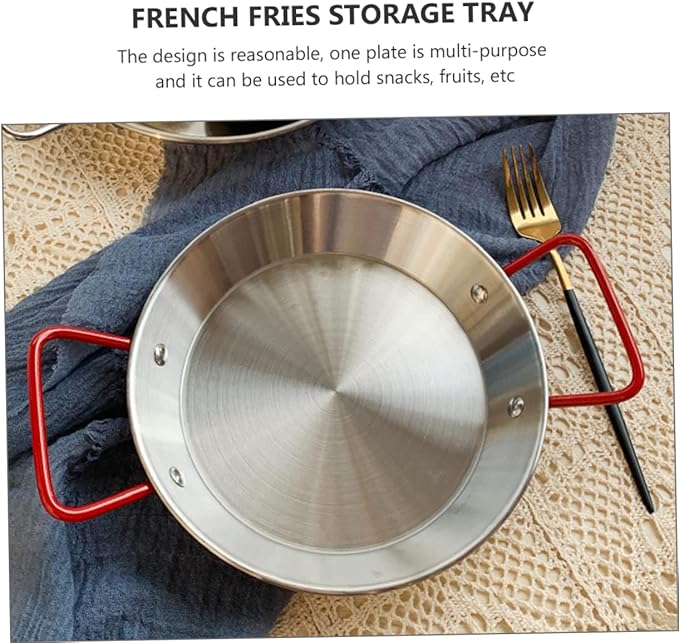 PRETYZOOM Serving Tray Lids Stainless Steel Snack Plate Decorative Salad Dish Lunch Trays