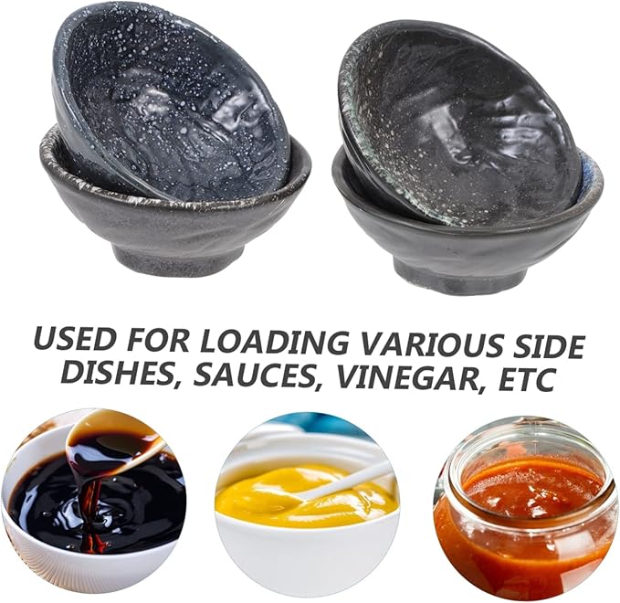 4pcs Assorted Color Ceramic Soy Sauce Dishes Seasoning Plates for Dipping Sauces Appetizers Sushi and Desserts Elegant Table Decorations for Home and Restaurants