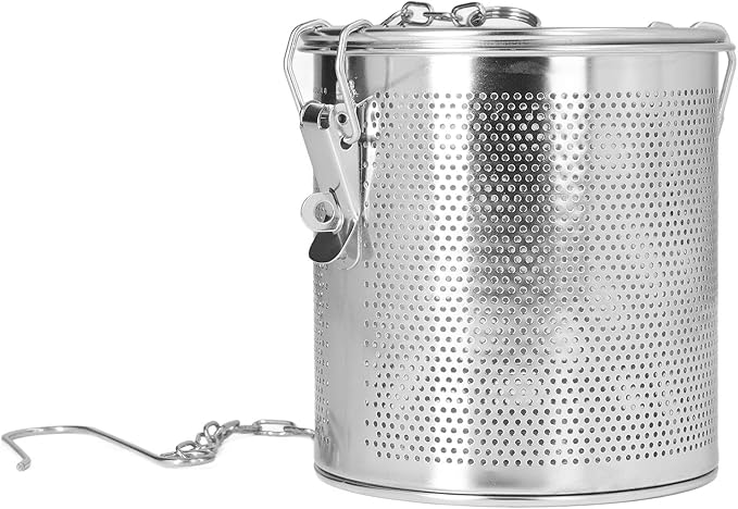TOPINCN Stainless Steel Filter, Multipurpose High Temperature Easy Slag Filtering Stainless Steel Seasoning Bag Fine Mesh for for Home (1.3L)