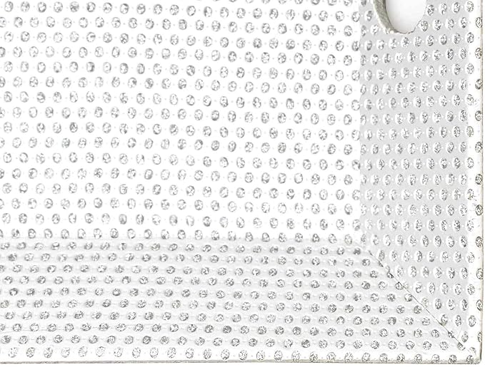 Simply Elegant Pack of 6 Silver Beaded Rectangle Tray – 15.75 x 10.75 x 1.5 Inches, Lightweight Serving Tray, Durable Quality, High-Grade Plastic, Unbreakable, Decorative Tray
