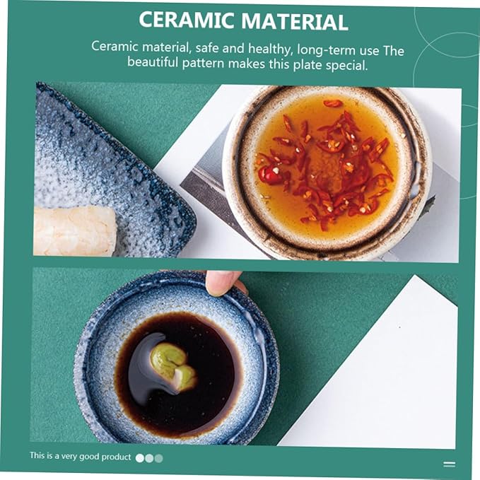 5pcs Ceramic Sauce Dishes for Dipping Seasoning Plate Vinegar Dish Assorted Patterns Decorative Appetizer Plates