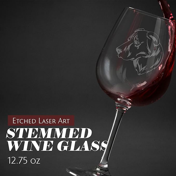 Etched Laser Art Armenian Gampr Personalized Dog Themed Etched 12.75oz Wine Glass Custom Dog Breed Wine Glasses, Ideal for Pet Lovers, Unique Birthday Gift for Men & Women, Personalized Gift