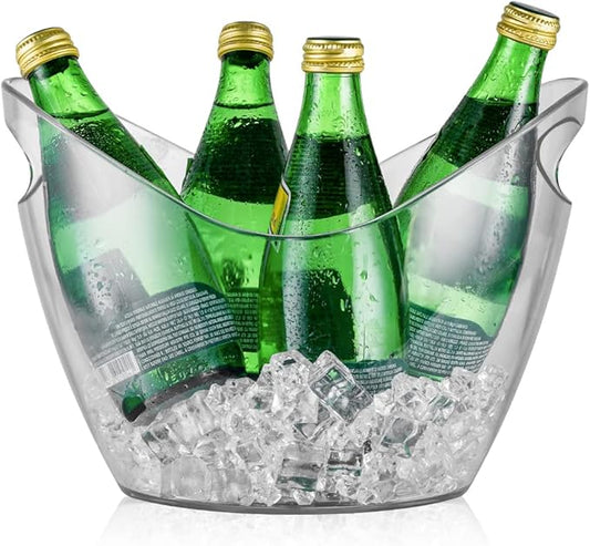 Ice Bucket Parties Wine Bucket Plastic Clear Acrylic For 8 Liter Plastic Tub Perfect for 5 Champagne, Wine or Beer Bottles(1 Pieces,8 Liter)