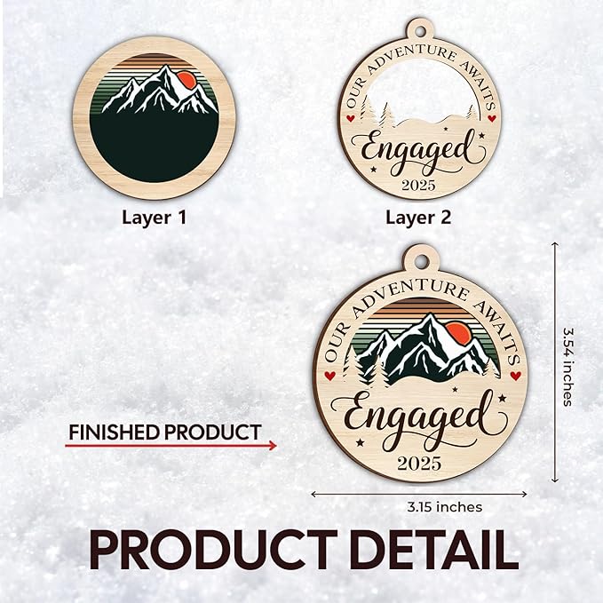 NewEleven Engagement Gifts for Couples - Gift for Newly Engaged Couples, Happy Engagement Gifts for Her, Him - Engaged Ornament from Friend and Family - Christmas Ornament