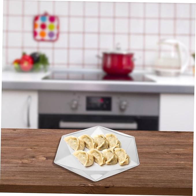 Cabilock Rhombus Shape Steel Plate Silver Plated Tray for Serving Seafood Snacks