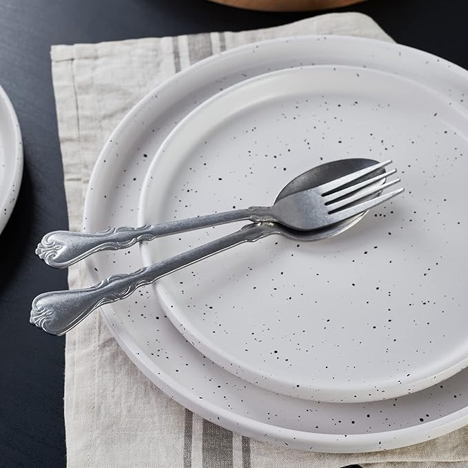 Stone Lain Jade Stoneware Dinnerware 16-Piece Service for 4, White