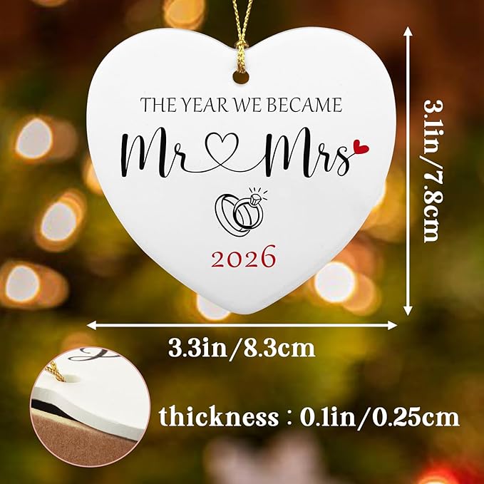 Wedding Gifts for Couple The Year We Became Mr and Mrs Sign Christmas Ornaments 2026 Engagement Gifts Cool Wedding Gift for Couples Newlyweds Bridal