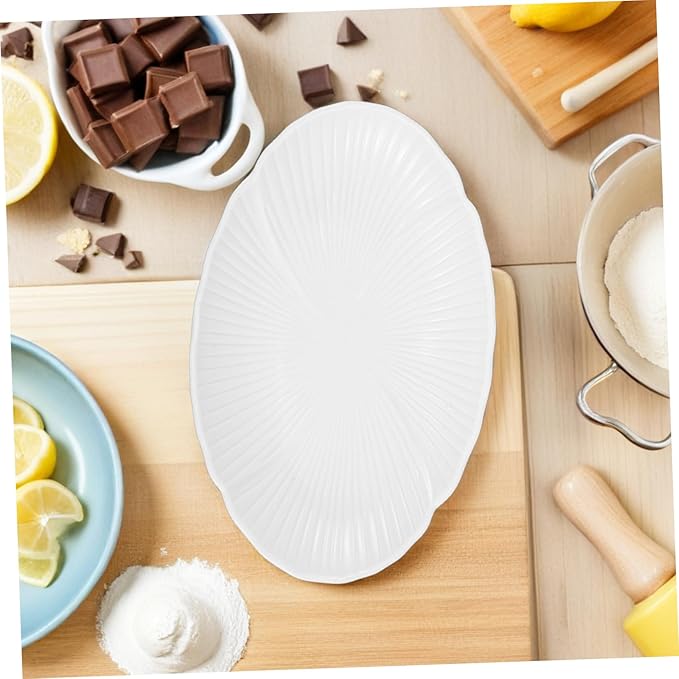 Veemoon Decorative Ceramic Plate Appetizer Dish for Serving Cheese Fruits Desserts and Condiments Elegant Tableware for Home and Kitchen Decor