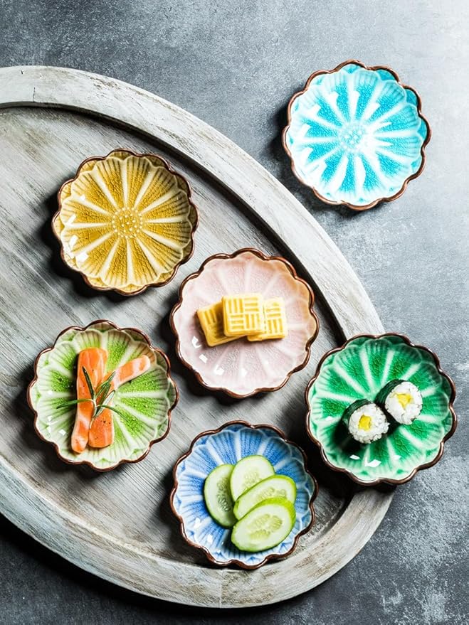 Dessert Plate Snack Snack Dish Ceramic Soy Sauce Vinegar Dipping Dish Suitable for Snacks Appetizers Home Parties Restaurants Plates (E)