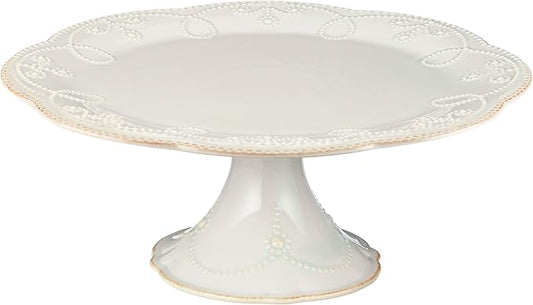 Lenox French Perle Pedestal Cake Plate, Medium, White -