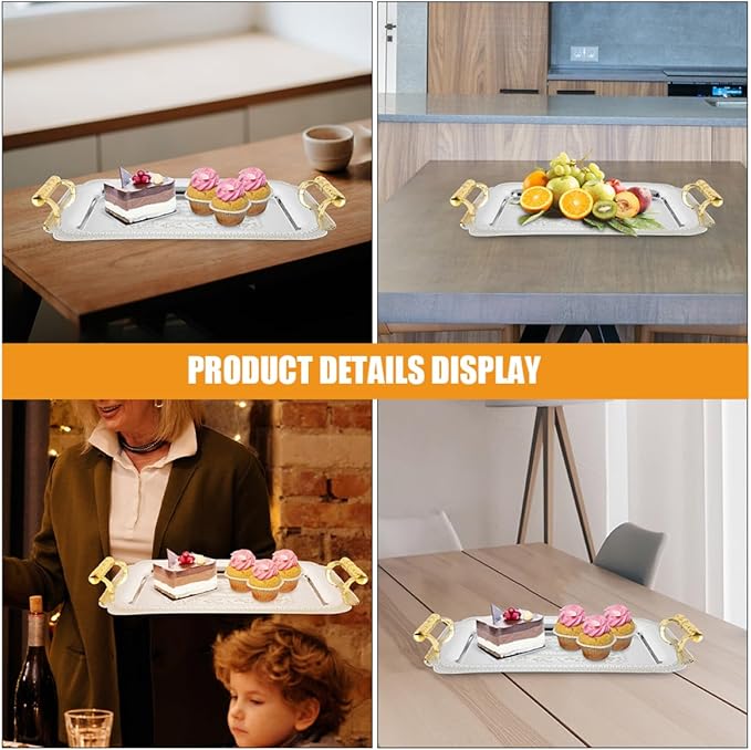Zerodeko European Style Serving Tray Vintage Fruits Desserts Platter for Table Decor Elegant Multi Functional Design for Home Ktv Restaurants