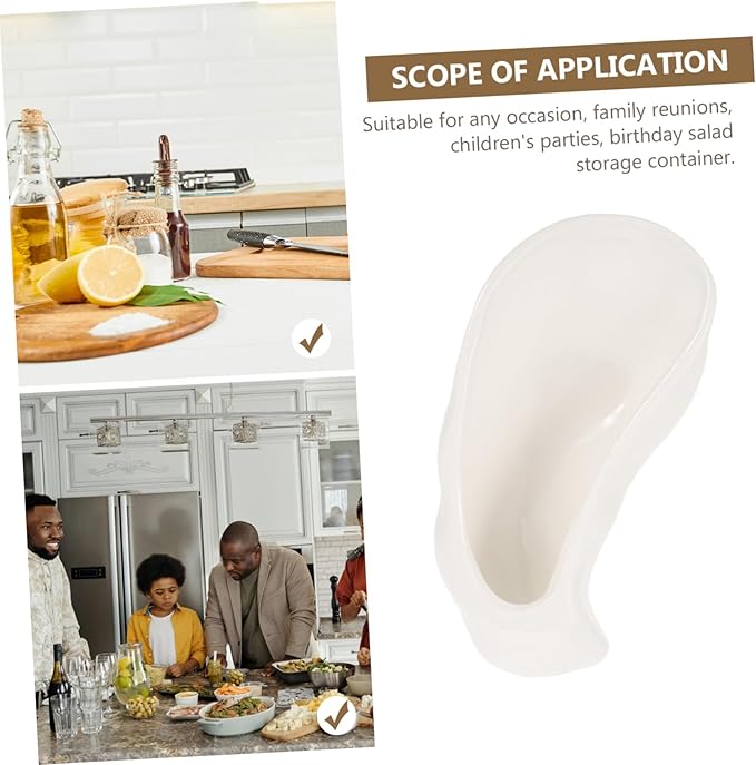 PRETYZOOM Oyster Plates Shell-shape Dinner Plates Ceramic Serving Platters for Restaurant