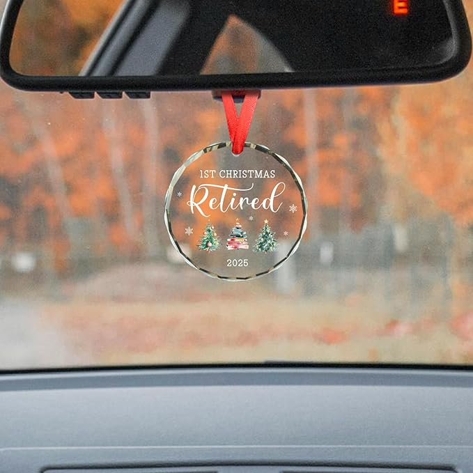 Retirement Gifts for Women, 1st Christmas Retired 2025 Christmas Ornament, Happy Retirement Keepsake for Women Coworker, Boss, Teacher, Nurse, Mom, Friend Retired Gift Ornament