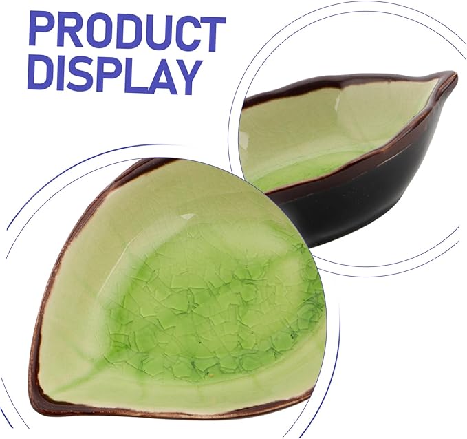 4pcs Elegant Crackle Glaze Ceramic Plates Small Bowls for Side Dishes Appetizers Desserts Sushi Sauce Dishes
