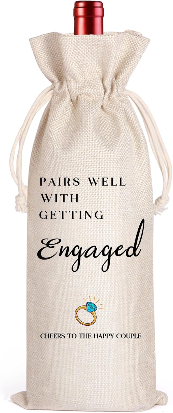 LANBAIHE Engaged Wine Bag - Wedding Shower Gifts, Bridal Engagement Gifts for New Couples, Wedding Party Decorations