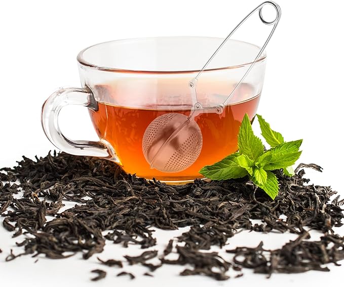 uxcell 2 Pcs Snap Tea Ball Infuser with Handle, Loose Tea Steeper, Stainless Steel Tea Strainer for Brew Loose Leaf Tea, Silver