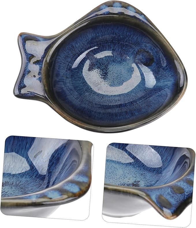 Fish Shaped Ceramic Sauce Plate Versatile Serving Dish Appetizer Plate for Home Restaurant Travel