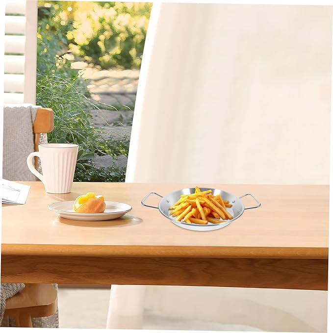 1pc Quality Stainless Steel Double Handle Plate Afternoon Tea Tray Dried Fruit Storage Bbq Accessory