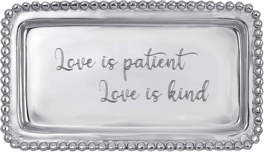 Mariposa Engraved Bowls Dinnerware & Serveware, Beaded Tray, Love Is Patient