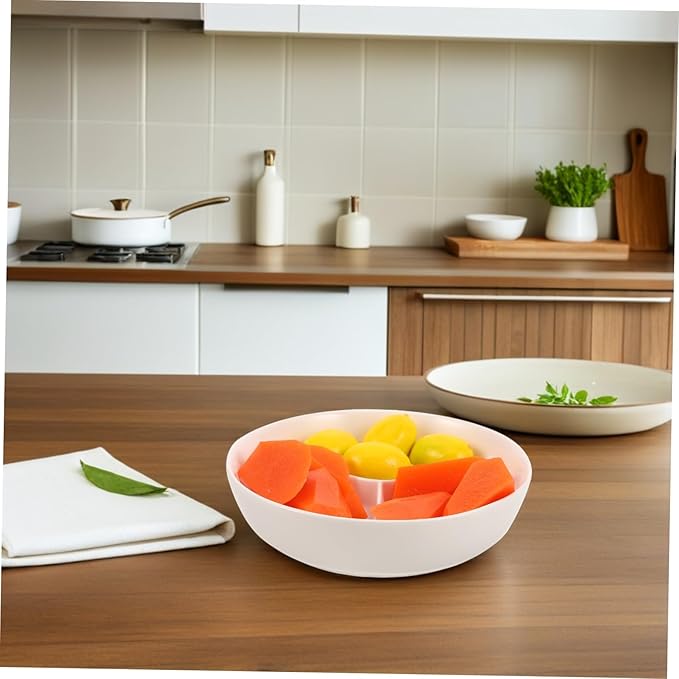 Zerodeko Microwave Safe Compartment Appetizer Plate for Effortless Food Separation Decorative Fruit Snack Tray for Family Gatherings