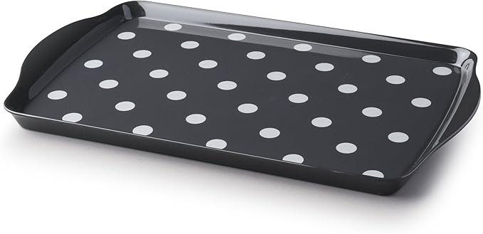 Zeal Melamine Dotty Serving Design Tray (38x24cm) Dark Grey