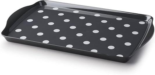 Zeal Melamine Dotty Serving Design Tray (38x24cm) Dark Grey