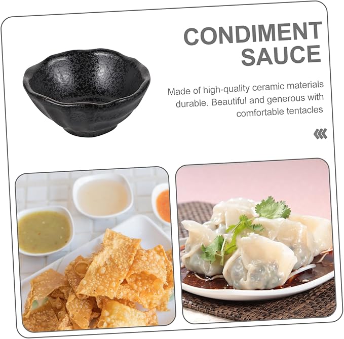 PRETYZOOM Unique Japanese Style Irregular Ceramic Plate Appetizer Serving Dish for Sauces and Seasonings Food-Grade Dishwasher Safe for Restaurants and Home Use