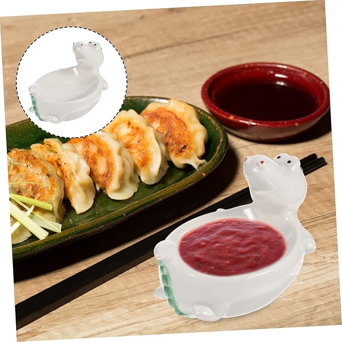 Appetizer Dish Decorative Ceramic Seasoning Plate Multi Use Dipping Tray for Sauces Soy Sauce and Condiments for Restaurants Parties and Family Dinners