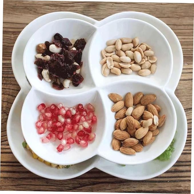 ABOOFAN Compartment Ceramic Plate Snack Storage Serving Tray Dinnerware Hotel Restaurant
