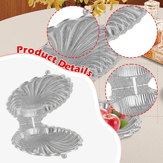 Fruit Bowl Serving Tray Decorative Bread Tray for Kitchen Counter Dessert, Silver S