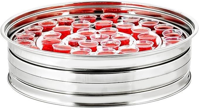 VJR Silver Premium Communion Tray – Stainless Steel Church Communionware Set – Holds 40 Cups – Tray Only Without Lid – Church Supplies