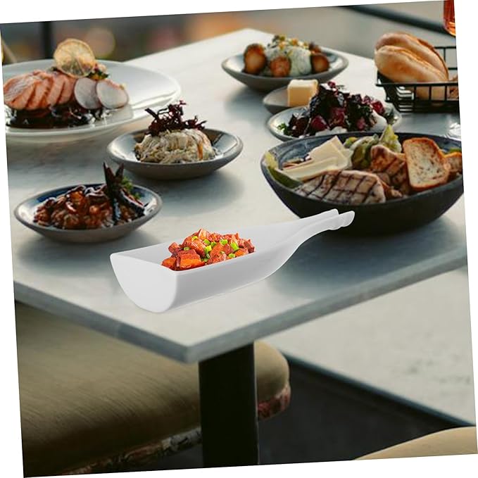 Amosfun Wine Bottle Shaped Ceramic Plate Elegant Food Dish for Cold Appetizers Unique Dinner Container for Home Restaurant Bar and Parties Decorative Food Serving Tray