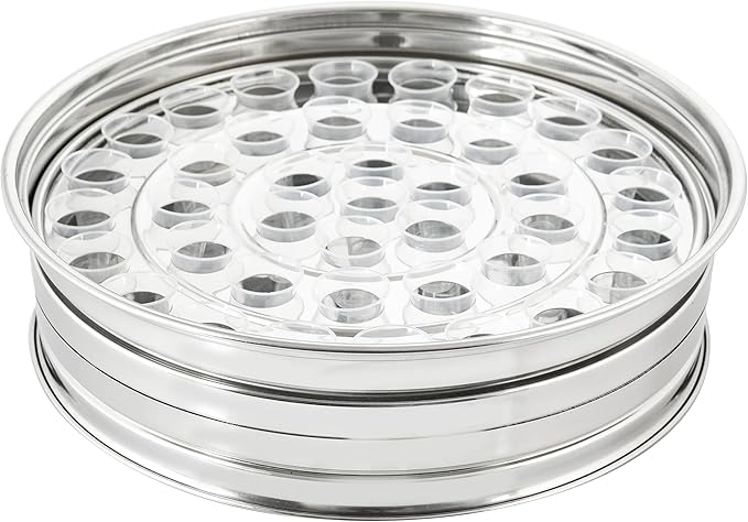 VJR Silver Premium Communion Tray – Stainless Steel Church Communionware Set – Holds 40 Cups – Tray Only Without Lid – Church Supplies