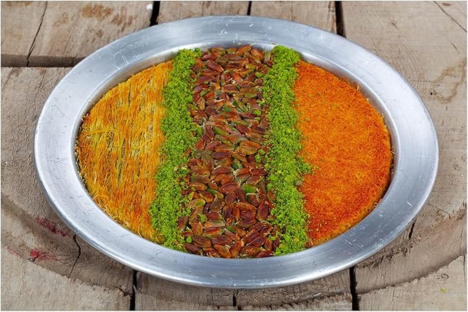 DLK - 2 x 13inch Aluminum Kunefe Tray, Kunafa Plate Set, Kunefe Pan Set of 2 for Sweet,Kunafeh or Kadaifi