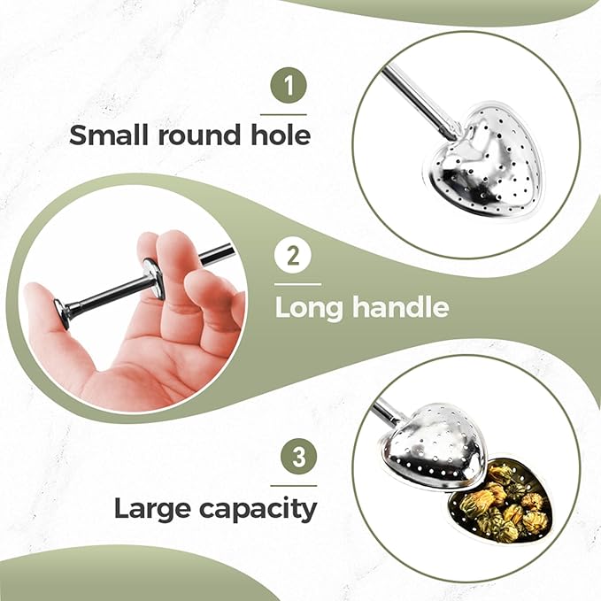 Stainless Steel Tea Diffuser,2025 New Tea Strainer Tea Infuser for Loose Leaf Tea,Creative Tea Spoon With Handle,Fine Holes Tea Interval Filter,Tea Holder Steeper for Tea Accessories (Silver C/2pcs)