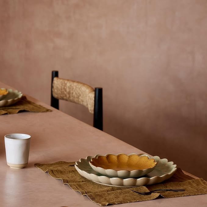 Costa Nova Ceramic Stoneware 7" Appetizer Plate - Marrakesh Collection, Cumin| Microwave & Dishwasher Safe Dinnerware | Food Safe Glazing | Restaurant Quality Dinnerware